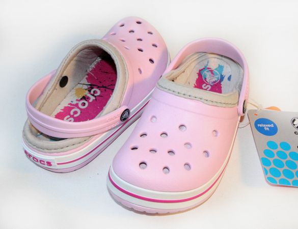   Crocband Lined Kids Girls Bubblegum C6/7 C8/9 C10/11 C12/13 J1 J2 J3