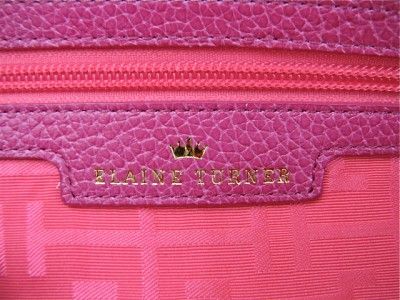 ELAINE TURNER STEPH BANANA LEAF PINK LTH CLUTCH BAG NEW  