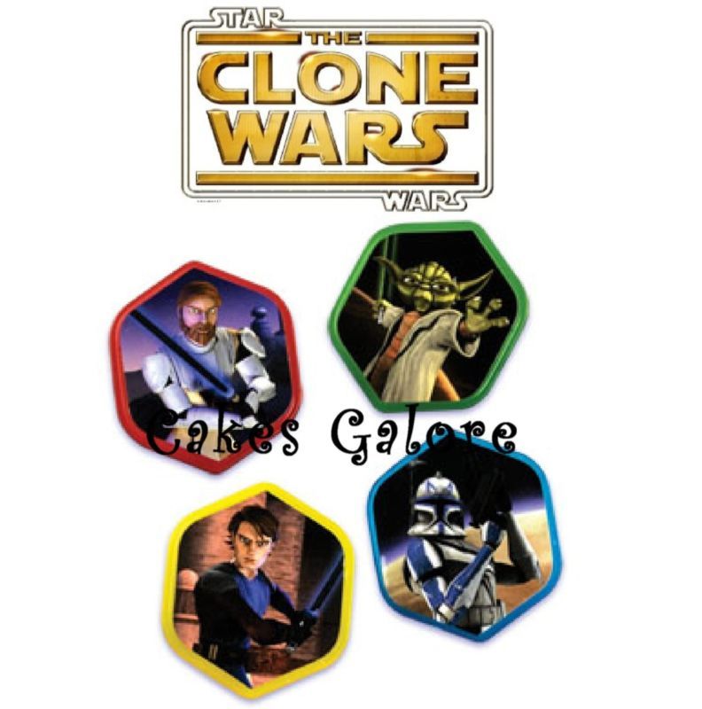 Star Wars Clone Wars Cake Cupcake Ring Decoration Toppers Party 12 