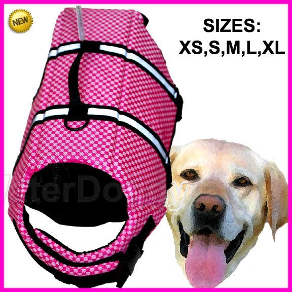 PINK & WHITE DOG LIFE JACKET & PINK DOG LIFE VEST  