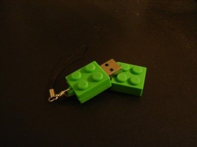 4GB Brick Flash Drive Green Lego Bulb keychain cell  