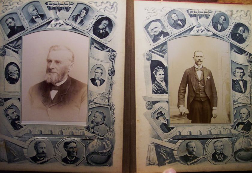 RARE Photo Album Photos Famous People in Margins 1888  