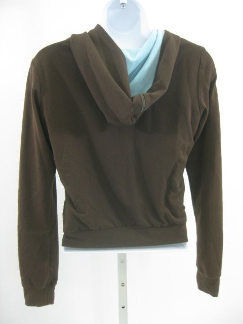 SO LOW Brown Cotton Long Sleeve Zip Up Sweatshirt Sz S  