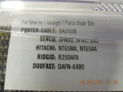 PORTER CABLE DA15100 1 1 15 GA FINISH NAILS 3000 NAILS  