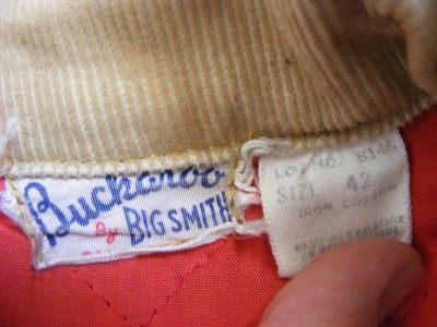 VTG 50s 60s BUCKAROO by BIG SMITH Lined Denim Jean CORDUROY Jacket 