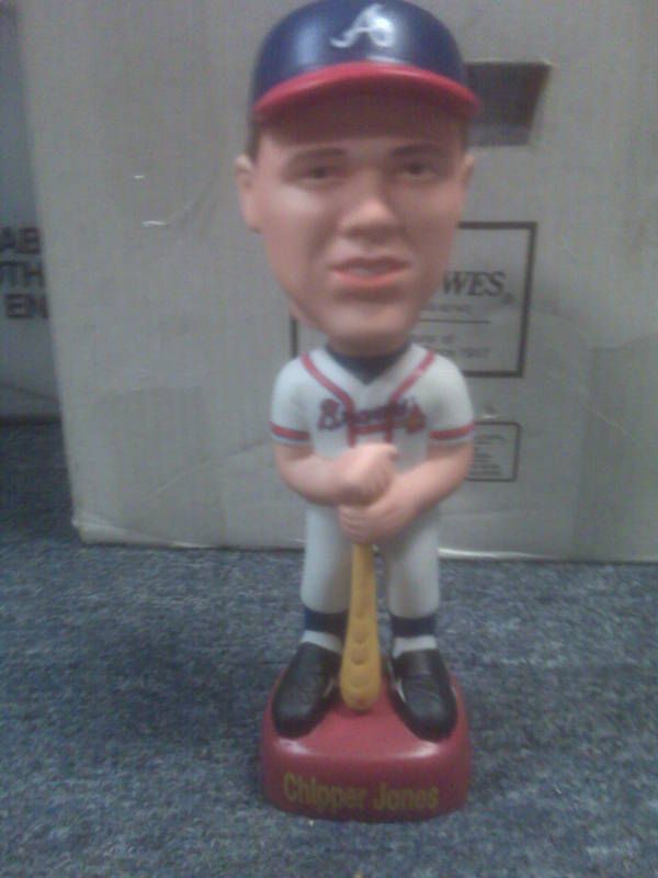 CHIPPER JONES 1998 SAM BOBBLE HEAD Ceramic Limited Edition #D  