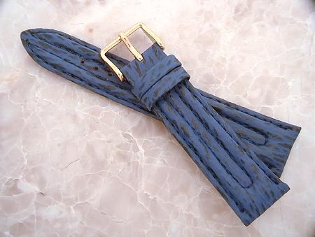 Beautiful Mens 18mm BLUE Sharkskin Chrono Strap/Band  