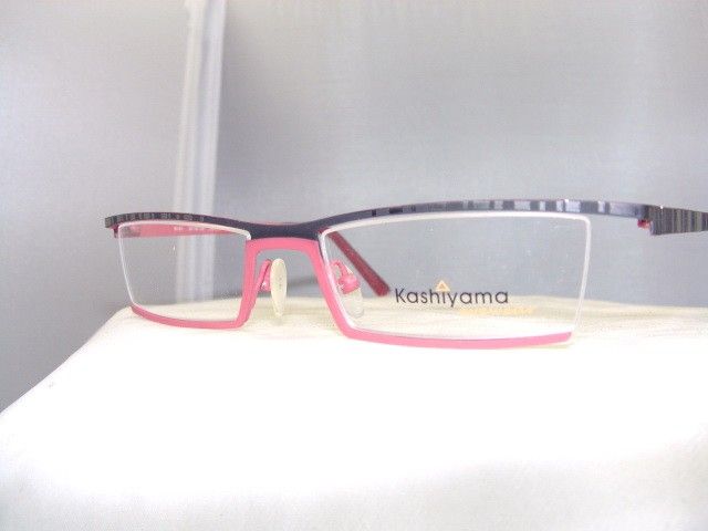 KASHIYAMA BI81 BLACK & RED RECTANGULAR EYEGLASS FRAME  