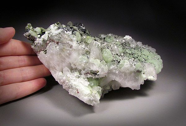 Babingtonite with Quartz and Prehnite, Sichuan Province, China  