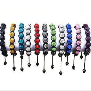 Fashion Shamballa Bracelets Pave 7 Crystal Disco Ball Beads Christmas 