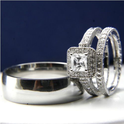 wedding ring band set