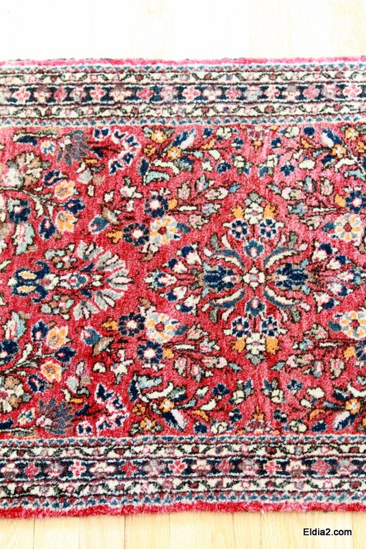 Antique Sarouk Oriental Scatter Rug  