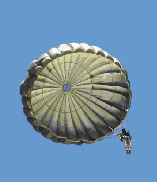 MC 6 Parachute Canopy complete with Lines & Risers  