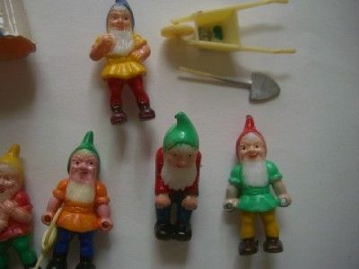 Lot Vintage Snow White Seven Dwarves Cake Toppers Toys Plastic Hong 