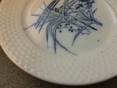 Vintage Petrus Regout Flow Blue Plata Bird Dessert Plate Holland 