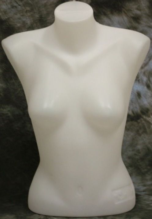 FEMALE TABLETOP MANNEQUIN TORSO FORM S WHITE HALLOWEEN TSHIRTS DISPLAY 
