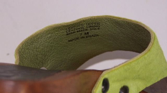 MICHAEL KORS MULES WOODEN CLOG LIME GREEN HAIR 7 M STUD  