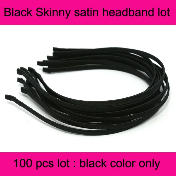 Wholesale LOT 100 SATIN RIBBON METAL HAIR HEADBANDS 5mm  