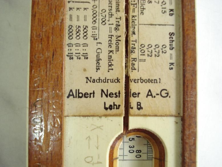 WWII GERMAN LOGARITHMIC SLIDE RULE DRP ALBERT NESTLER SYSTEM RIETZ