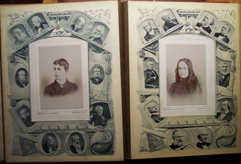 RARE Photo Album Photos Famous People in Margins 1888  