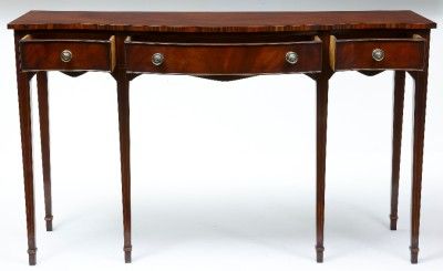 20TH CENTURY MAHOGANY SERPENTINE SERVING TABLE SIDEBOARD  