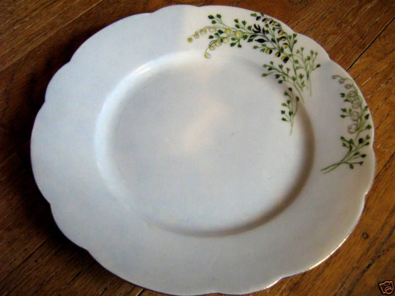 Co. LIMOGES Plate Lily of the Valley Blue White  