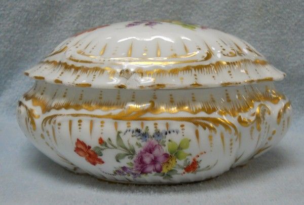 LIMOGES France DRESDEN FLORAL pattern DRESSER BOX asis  