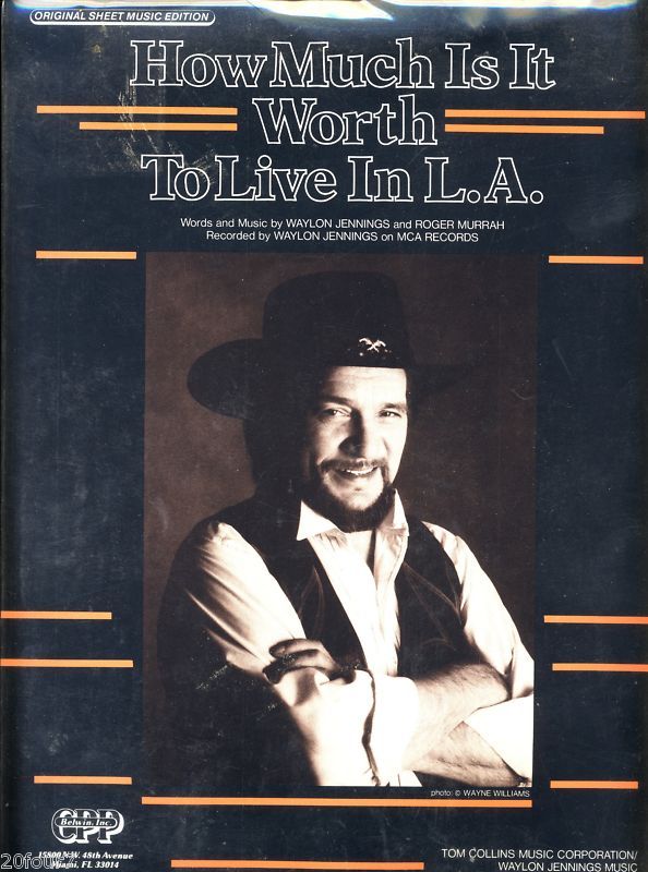 Rare WAYLON JENNINGS Live In LA Photo Sheet Music  