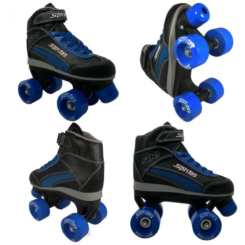   Sprites Black Blue Boys Kids Childrens Youth Quad Roller Skates  