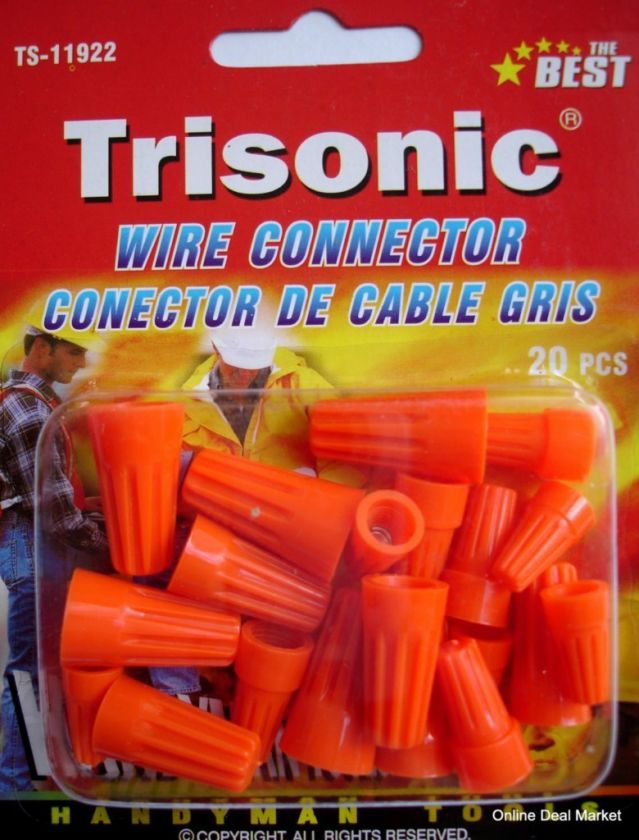 20 WIRE Connector NUT ORANGE Wiring Twist Assorted Size  