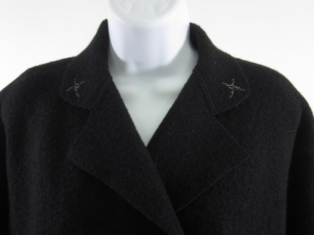 INDIES Black Wool Star Moon Button Coat Jacket Sz 3  