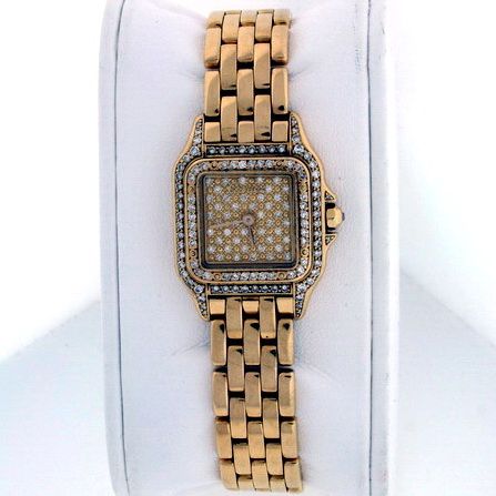 Cartier Panther, RARE 18k and Diamond Ladies Watch.  