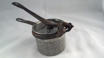 Antique Vintage Potato Rice Masher Strainer Cincinatti Galvanizing Co 