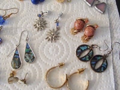 Vtg Retro 60s to 90s Costume Earring Lot Enamel Rhinestone Plastic 