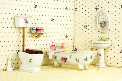 Dollhouse Furniture Vintage Victorian Bathroom Toilet S  