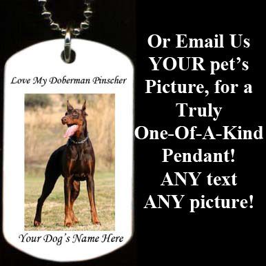 Doberman Pinscher pet custom Dog Color Dog Tag Necklace  