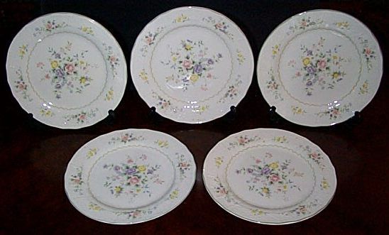 Set (5) Mikasa Renaissance ANTIQUE ROSE Salad Plates  