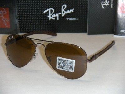 RAY BAN AVIATOR RB8307 014/N6 58MM BROWN TECH CARBON FIBRE POLARIZED 