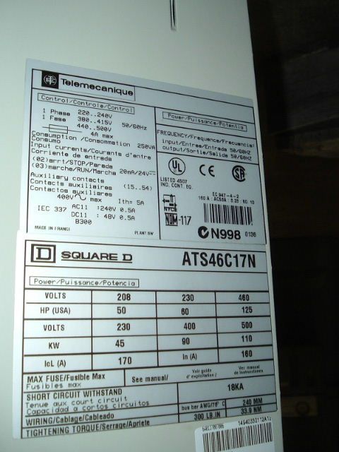 Telemecanique Altistart 46, ATS46C17N soft start drive  