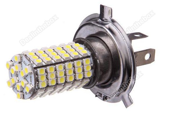  120 LED 3528 SMD H4 White Fog Driving Parking Light Lamp Bulb DC 12V 