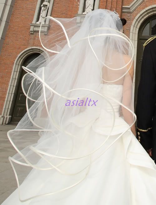 New woman white Short Bridal Wedding Dress Veil Lace Purfle(You can 