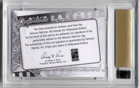 Andrea King Famous Fabrics Hooray Hollywood AUTO Cut #1/1 Georgette 