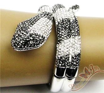 Swarovski silvery Black Diamond Snake Bracelet Bangle