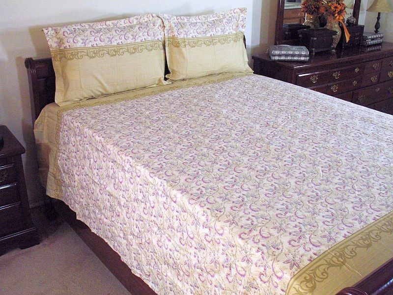 , Gorgeous Luxury printed 100% Cotton 3 pc Indian Bedding Bed 