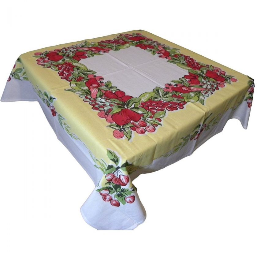 RETRO VINTAGE STYLE FRUIT COCKTAIL TABLECLOTH  