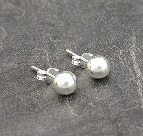 NEW Sterling Silver 6mm Round Ball Post Earrings   