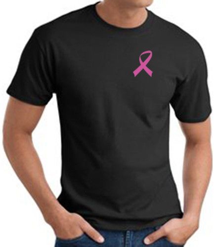 Breast Cancer Awareness RIBBON Pocket Print Tee T Shirt  
