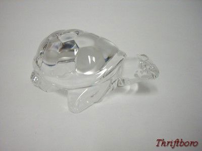 Vintage Steuben Signed Glass Turtle Hand Cooler 3 1/2 Long  