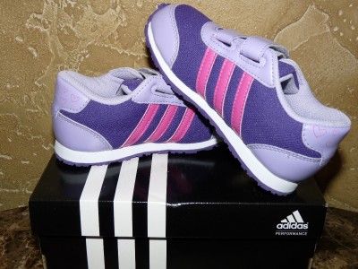 NEW ADIDAS GIRLS SNICE CF I TRAINING KIDS SHOES PURPLE/PINK STRIPE 