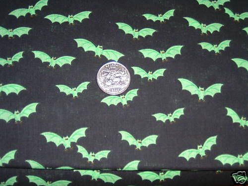 HALLOWEEN BATS 100% COTTON QUILT scrub FABRIC NEW  